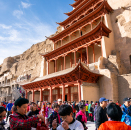 Many tourist wish to visit the Mogao Caves listed by UNESCO as part of the World Cultural Heritage. Photo: Heiko Junge, NTB scanpix